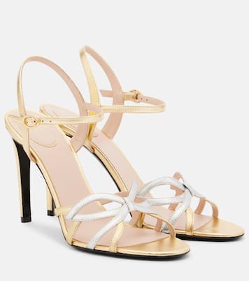 Bow metallic leather sandals  | Valentino Garavani