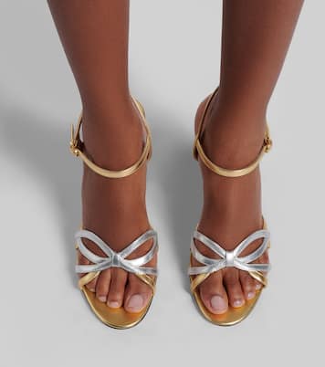 Bow metallic leather sandals  | Valentino Garavani
