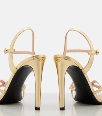 Bow metallic leather sandals  | Valentino Garavani