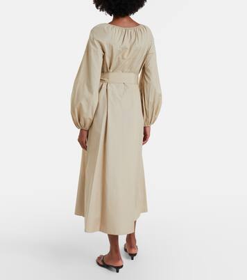 Belted cotton poplin midi dress | Vince