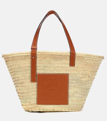 Large leather-trimmed basket tote | Loewe