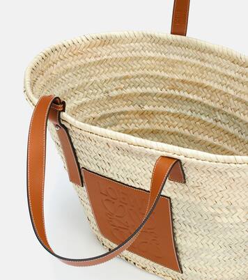 Large leather-trimmed basket tote | Loewe
