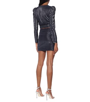 Cropped-Top aus Lamé | Simkhai