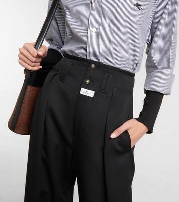 Weite High-Rise-Hose aus Wolle | Etro