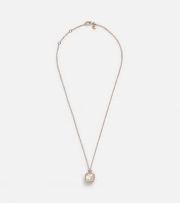 Nudo 18kt rose and white gold necklace with topaz, mother-of-pearl, and diamonds | Pomellato