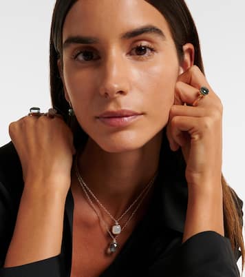 Nudo 18kt rose and white gold necklace with topaz, mother-of-pearl, and diamonds | Pomellato
