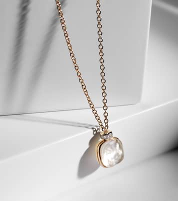 Nudo 18kt rose and white gold necklace with topaz, mother-of-pearl, and diamonds | Pomellato