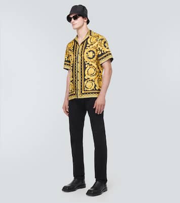 جينز بقصّة مستقيمة وخصر متوسط مع تزيين | Versace