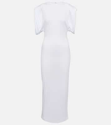 Ruched jersey midi dress | Wardrobe.NYC