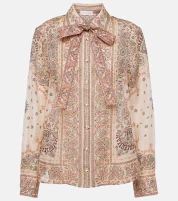 Bedruckte Bluse Matchmaker aus Leinen und Seide | Zimmermann
