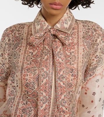 Bedruckte Bluse Matchmaker aus Leinen und Seide | Zimmermann