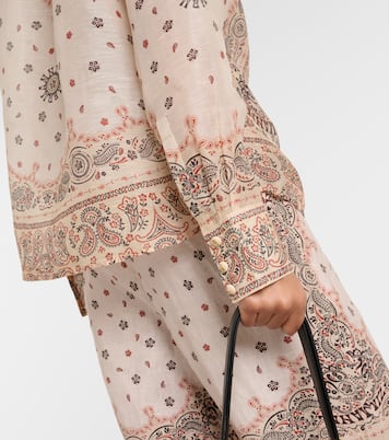 Bedruckte Bluse Matchmaker aus Leinen und Seide | Zimmermann
