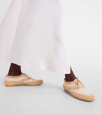 Zapatos brogue Idana de paja con piel | Clergerie