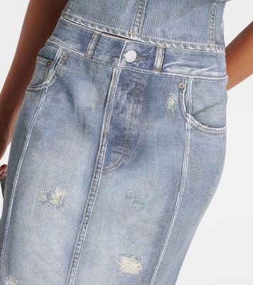 Mid-rise printed denim midi skirt | Acne Studios