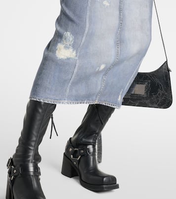 Mid-rise printed denim midi skirt | Acne Studios