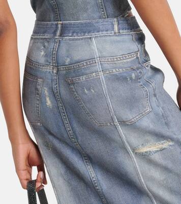 Mid-rise printed denim midi skirt | Acne Studios