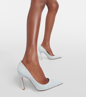 Pumps Elsa 105 aus Denim | Amina Muaddi