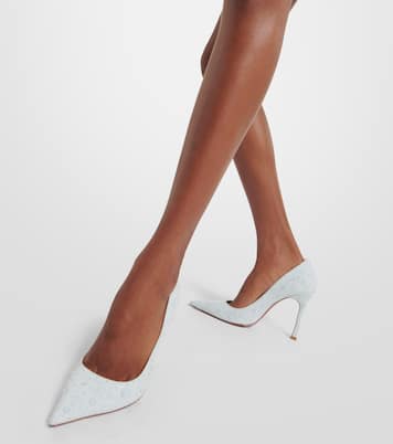 Pumps Elsa 105 aus Denim | Amina Muaddi