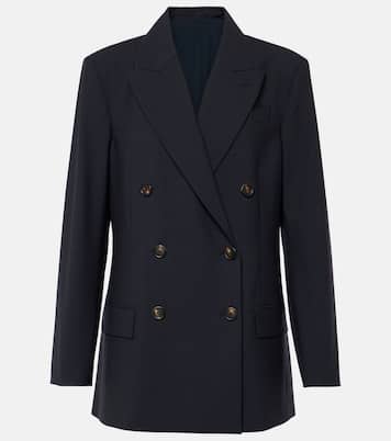 Double-breasted wool-blend blazer | Brunello Cucinelli