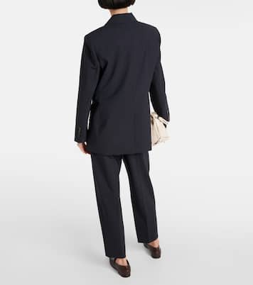 Double-breasted wool-blend blazer | Brunello Cucinelli