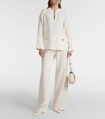 Weite High-Rise-Hose aus Cady Couture | Valentino