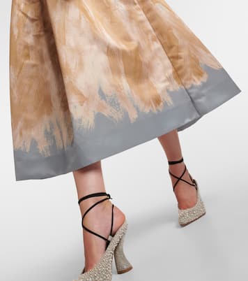 High-Rise-Midirock aus Satin | Dries Van Noten