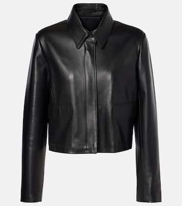 Bleeker cropped leather jacket | Nour Hammour