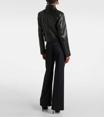 Bleeker cropped leather jacket | Nour Hammour