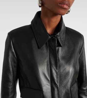 Bleeker cropped leather jacket | Nour Hammour