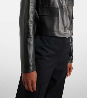 Bleeker cropped leather jacket | Nour Hammour