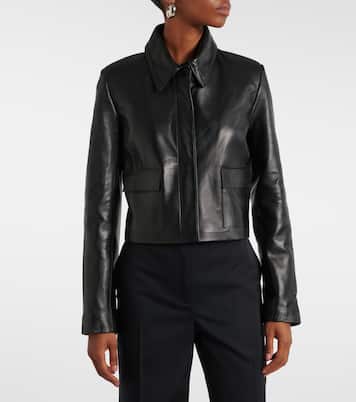 Bleeker cropped leather jacket | Nour Hammour