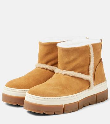 Shearling-lined suede ankle boots | Bogner