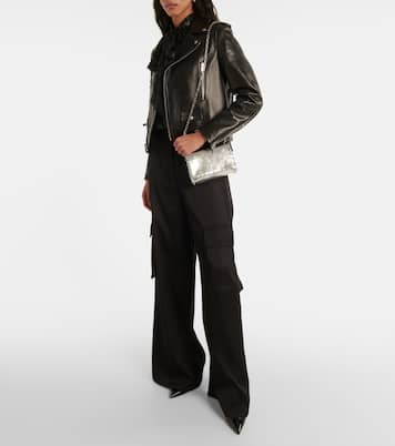 Spiked metallic leather crossbody bag | Christian Louboutin