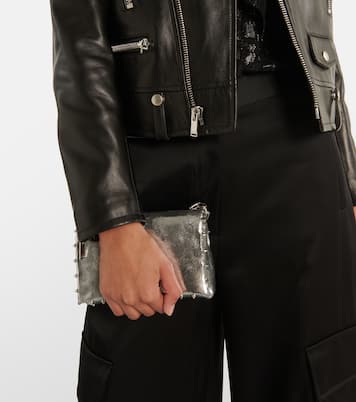 Spiked metallic leather crossbody bag | Christian Louboutin