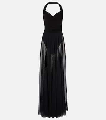 Cayla draped mesh maxi dress | Norma Kamali