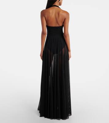 Cayla draped mesh maxi dress | Norma Kamali