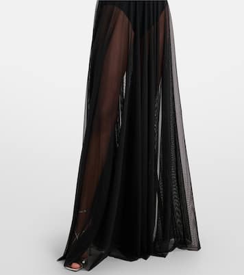 Cayla draped mesh maxi dress | Norma Kamali