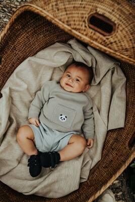 Baby Cyriel striped cotton jersey shorts | Donsje