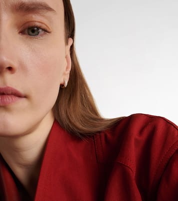 Puffy 14kt gold hoop earrings with diamonds  | Sydney Evan