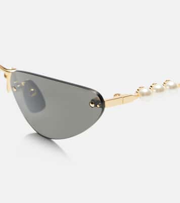 Faux pearl-embellished cat-eye sunglasses | Gucci
