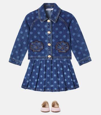 Chaqueta de denim con apliques y lunares | Self-Portrait Kids