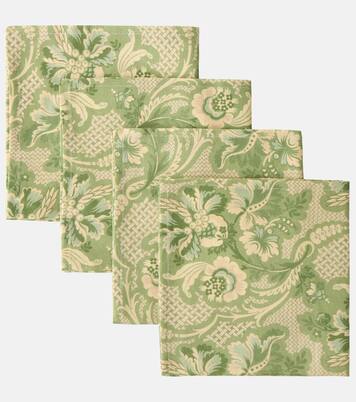 Iris set of 4 floral printed linen napkins | Cabana