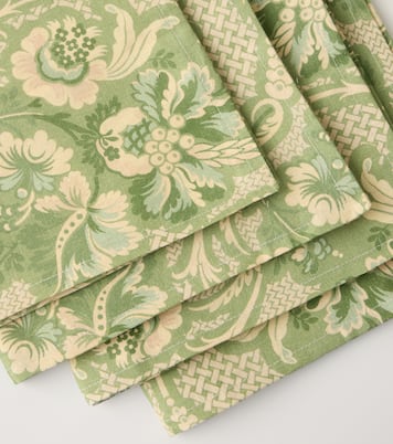 Iris set of 4 floral printed linen napkins | Cabana