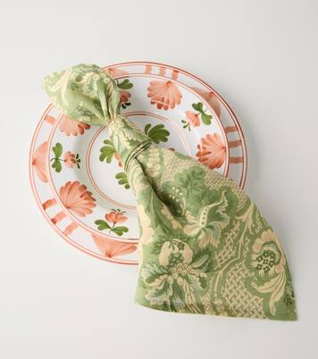 Iris set of 4 floral printed linen napkins | Cabana