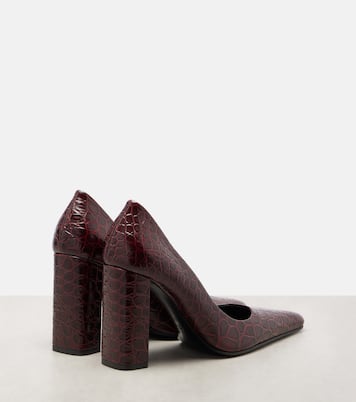Pointy 90 croc-effect leather pumps | Alaïa