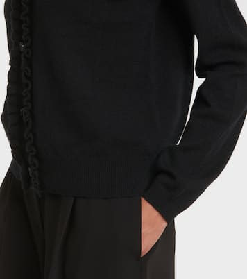 Ruffled wool and cashmere cardigan | Jardin des Orangers