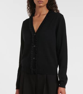 Ruffled wool and cashmere cardigan | Jardin des Orangers