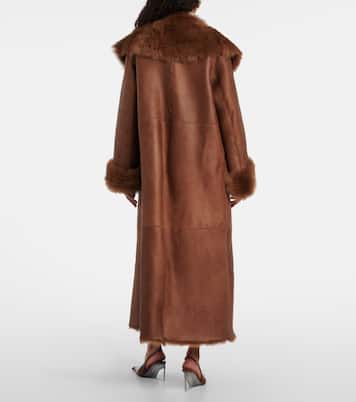 Mantel Marlene aus Leder mit Shearling | Nour Hammour