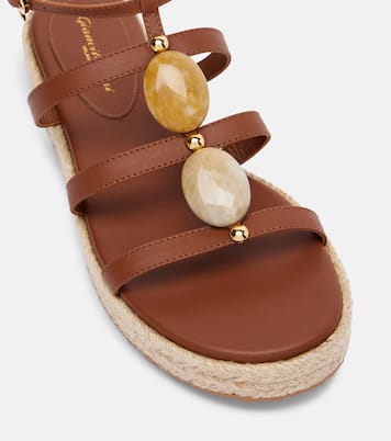 Verzierte Espadrille-Sandalen aus Leder | Gianvito Rossi