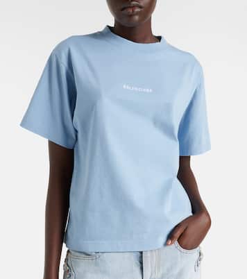Logo embroidered cotton jersey T-shirt | Balenciaga